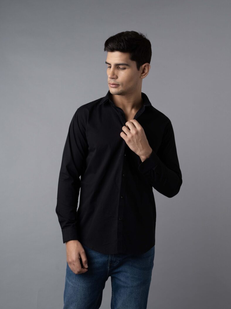 black casual shirt